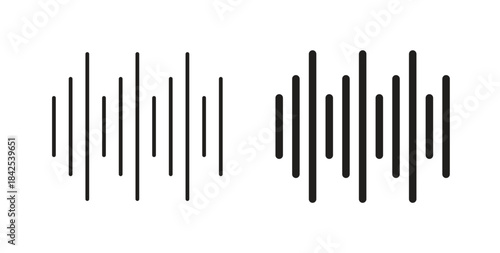 Voice icon in line design and solid black and white colors for designs