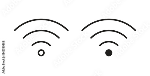 Wifi icon in line design and solid black and white colors for designs