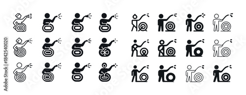 Diverse wheelchair accessibility icons for inclusive communicati
