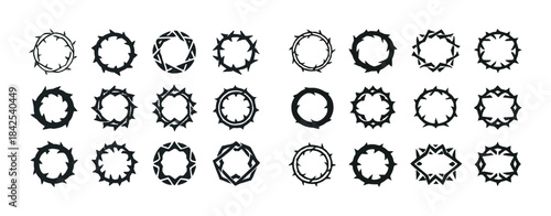 Collection of geometric thorn circle designs and patterns