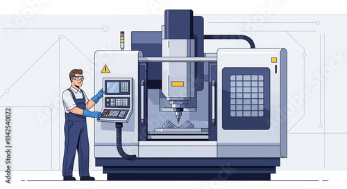 Precision manufacturing: Automated machine operation in modern industrial factory setting