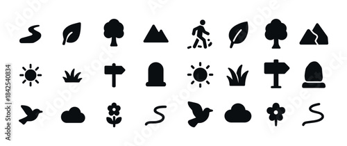 Nature and outdoor recreation icons collection