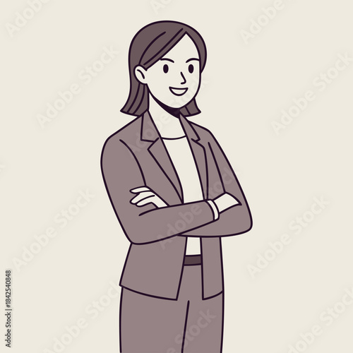 vector illustration of business woman