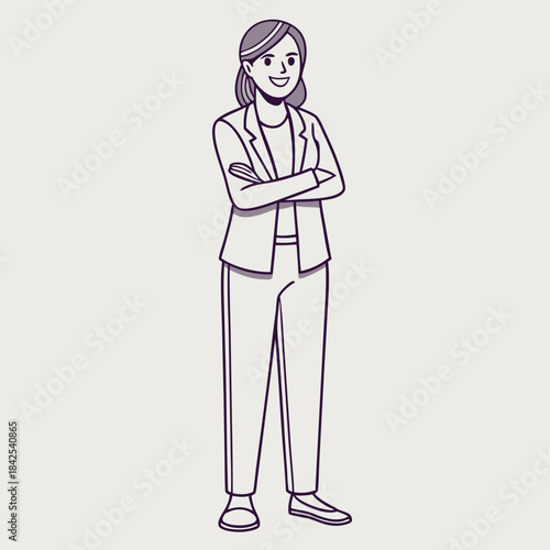 vector illustration of business woman