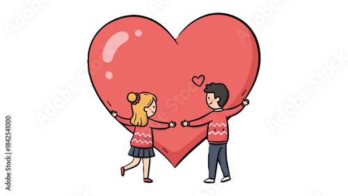 Love in Harmony: A tender portrayal of a couple embracing a heart, symbolizing the beauty of love, connection, and the bond between two souls.