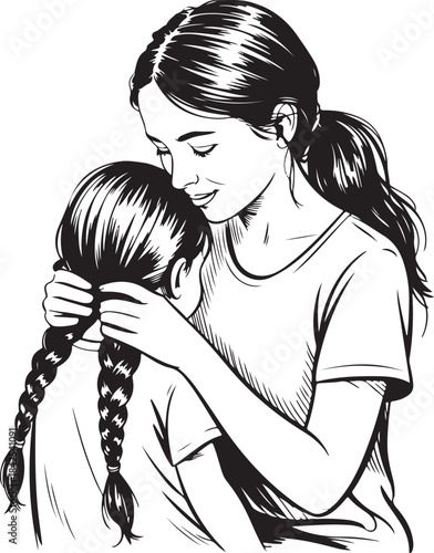 Mother comforting her child with love and care