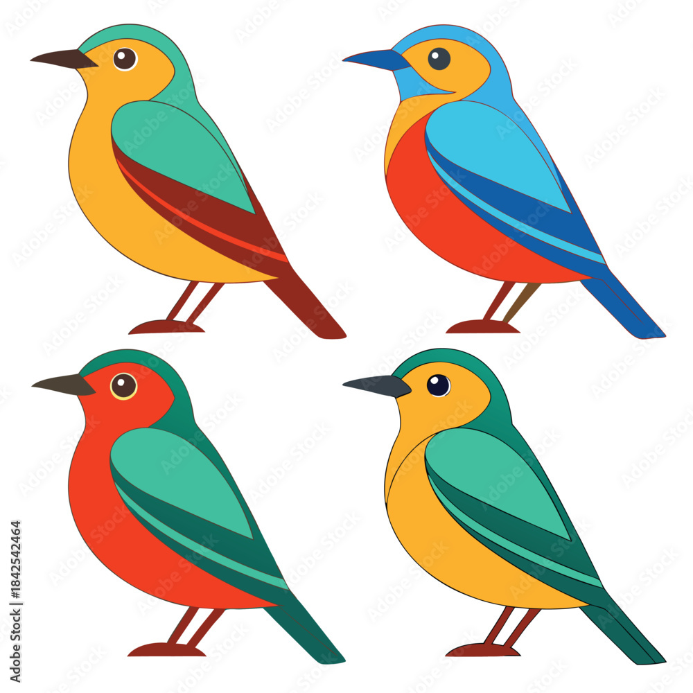 Obraz premium vector set of birds