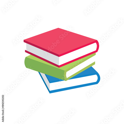 book stack of books back to school study literature studying emoji symbol sign icon vector illustration isolated flat