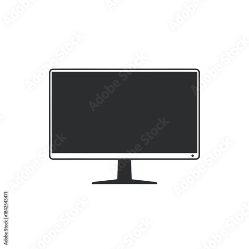 Flat screen computer monitor icon or symbol design element
