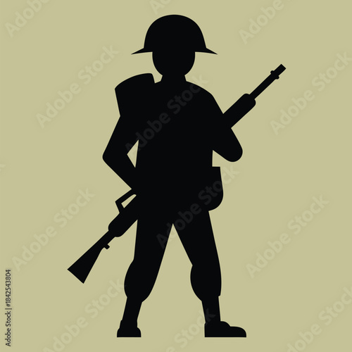 vector illustration of a soldier