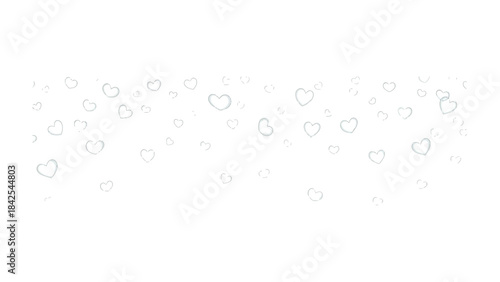 Love's Gentle Cascade: Delicate, heart-shaped forms drift in a gentle dance, conveying a sense of serenity and affection, a perfect illustration for any expression of love.