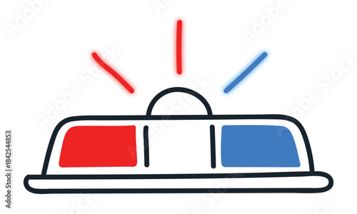 Simple hand drawn siren light icon symbolizing emergency services and alertness