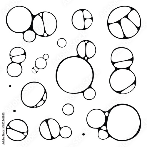 Vector collection set of water bubble silhouettes.