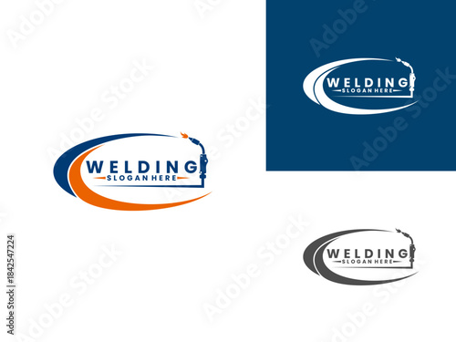 Welding logo design vector template, welding company logo design vector