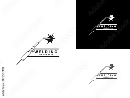 Welding elegant logo design vector template
