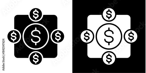 Hedge Fund  Icon Set White Style Collection