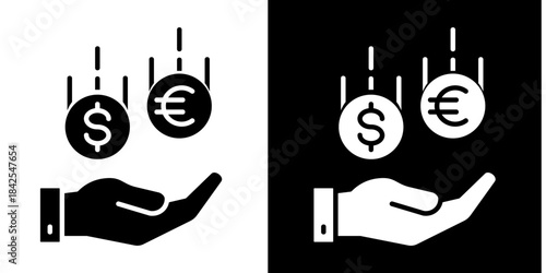 Dividend  Icon Set White Style Collection