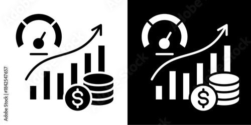 Economic Indicator  Icon Set White Style Collection