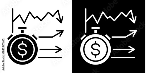 Short Selling  Icon Set White Style Collection