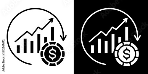 Blue Chip Stock  Icon Set White Style Collection