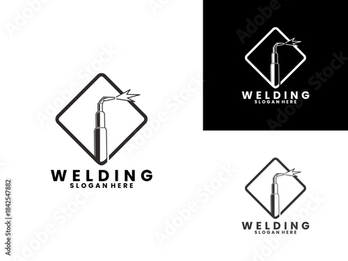 Welding company logo design vector template. Welding logo design vector