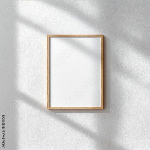Minimal Wooden Frame Mockup with Natural Light and Shadow