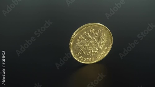 Gold Coin Of The Russian Empire 5 Rubles 1897 Double-headed Eagle.