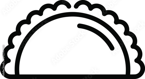 Dumpling Silhouette Minimal Vector Icon