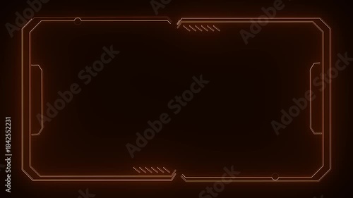 Universal technology line and frame video overlay futuristic HUD head up display interface template with basic geometry line element.
