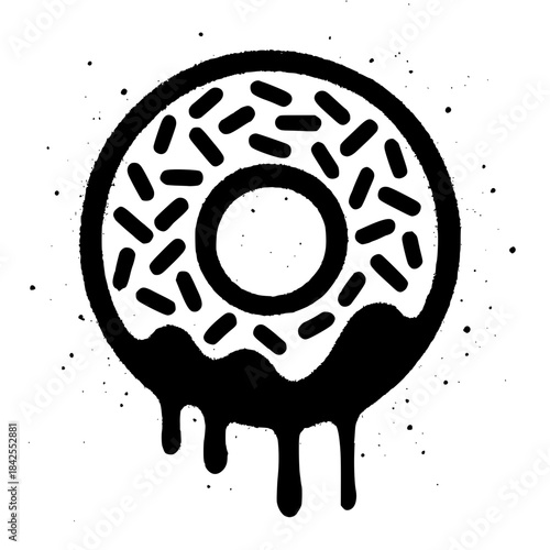 Graffiti Donut Spray Paint Dripping Urban Illustration