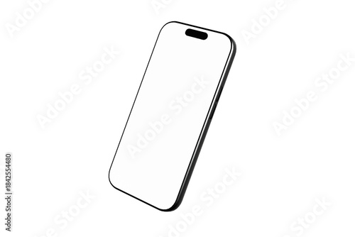 Minimalist 3D isometric render of a white smartphone device