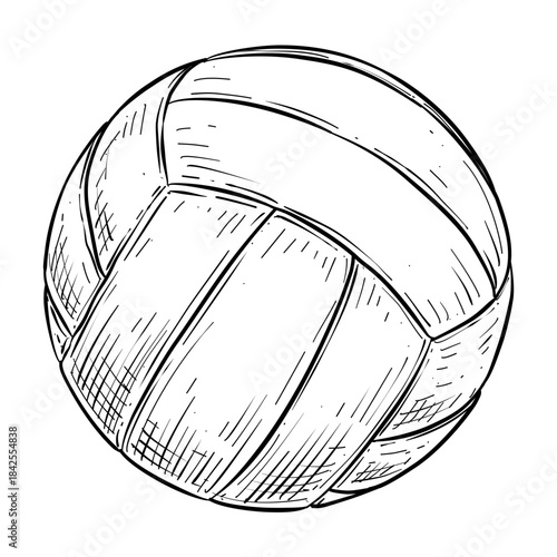 volley ball vector line art hand drawn illustration