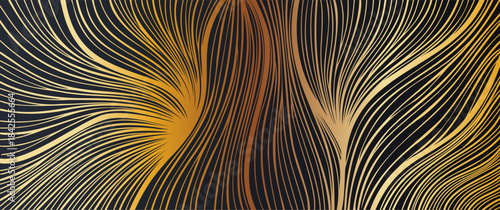 Luxury Gold Wood Line Pattern on Dark Background