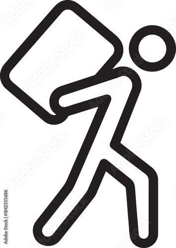 vector illustrations of Weight carrying outline icon