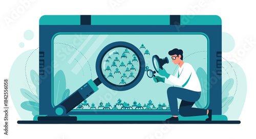 Metaphorical investigation and problem solving using futuristic microscopes to analyze data
