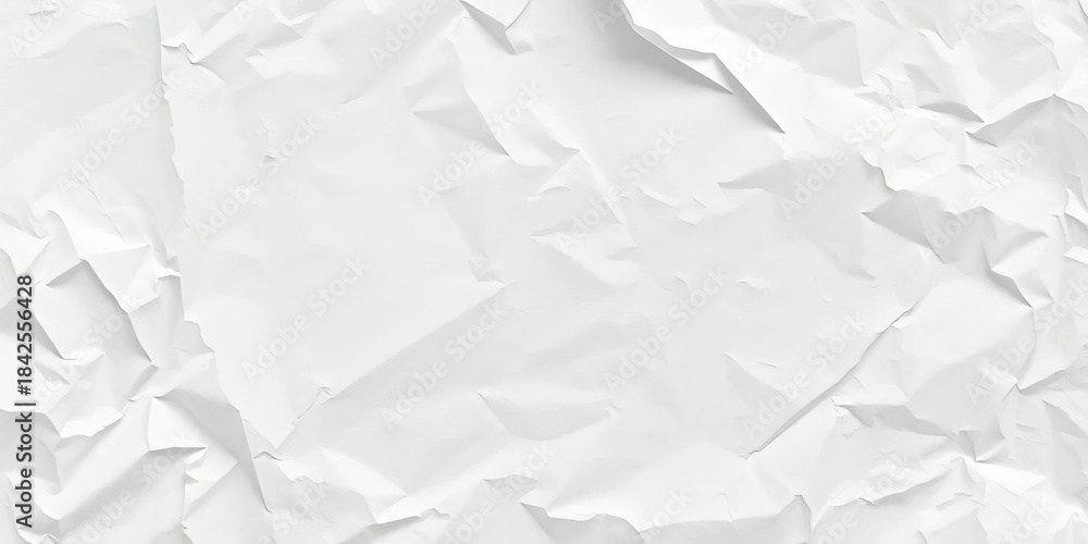Obraz premium Soft, crinkled white tissue paper texture, subtle shadows, tissue, clean