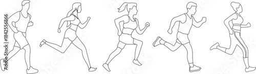 illustrations of people jumping for editable vector projects