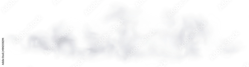 Obraz premium Realistic Cloud, Smoke or Fog. Fluffy Cloudscape. Color Overlay Transparent Cloud.