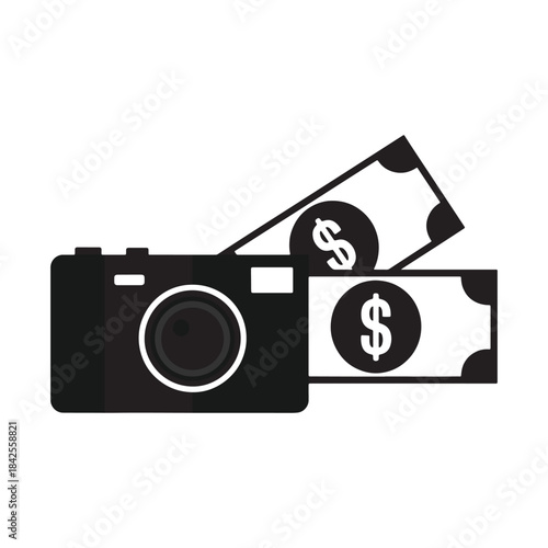 Camera and Money Icon – Photography Earnings Concept