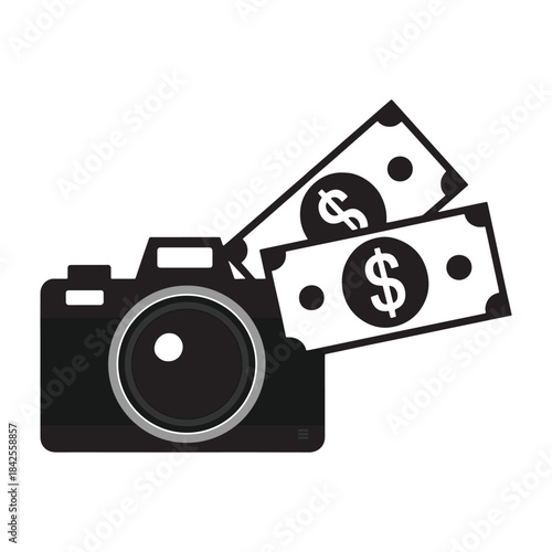 Camera and Money Icon – Photography Earnings Concept