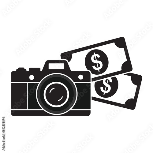 Camera and Money Icon – Photography Earnings Concept