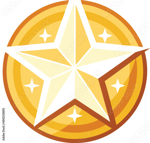 Golden star icon for celebrations and achievements