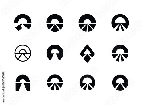 Displacement Logo Variations. Displacement. Icon set. Set Logo o