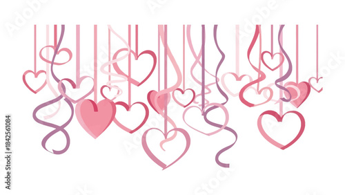 Romantic Garland: A whimsical garland of delicate hearts and ribbons dances in a dreamy, romantic embrace. creating an atmosphere of tenderness and affection