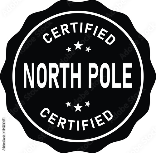 Certified North Pole Seal - Festive Stamp Badge For Holiday Greetings