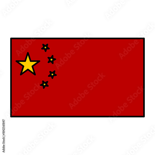 Simple Vector Illustration of the Flag of China