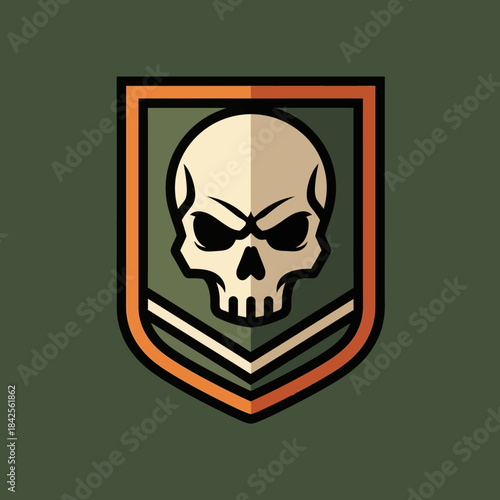 Stylized skull emblem for tactical team insignia or military themed illustrations design