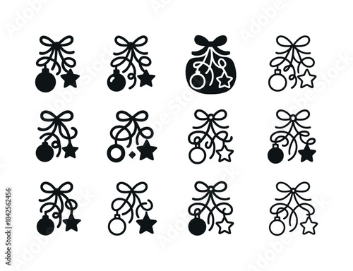 Holiday Cleanup Icons. Cleaning up after holidays. Icon set. Set