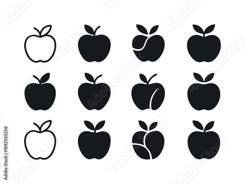 Healthy Eating Icons. Healthy Eating Habits. Icon set. Set Logo
