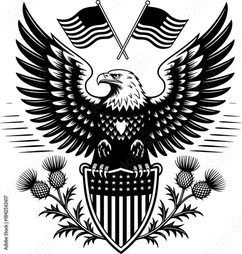 heraldic coat of arms with wings